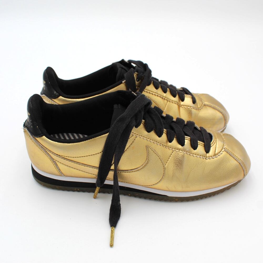 Nike Cortez Gold Metallic Sneakers Womens 7.5 XLV Limited Edition Casual Summer